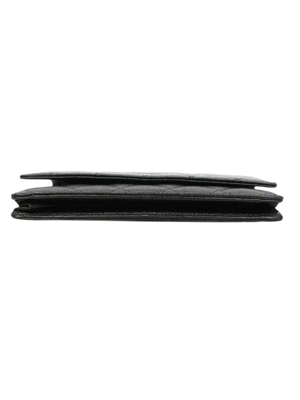Chanel Wallet on Chain Quilted Caviar Leather Black Silver